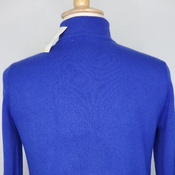 Luxe 360 Cobalt Blue Petite Sweater with Bling Zipper at Side Neck NEW Size XLP - Picture 10 of 15
